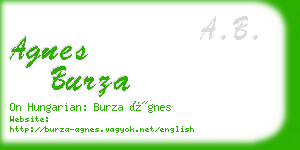 agnes burza business card